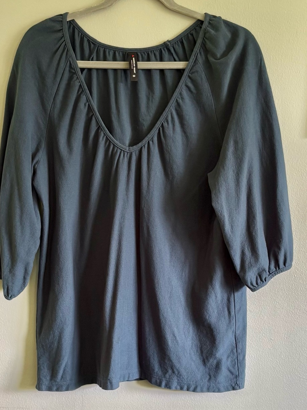 American Giant 3/4 Sleeve Cotton Top Size Medium